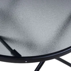 Living Accents Black Round Glass Folding Bistro Table -Patio Paradise Shop 660cdc57 e6d1 4193 ba6e 8a0710066252