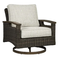 Signature Design By Ashley Paradise Trail Brown Aluminum Frame Swivel Lounge Chair Brown -Patio Paradise Shop 66589fc9 6889 4016 9b7d e74de97cd700