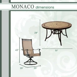 Hanover Monaco 5 Pc Brown Aluminum Dining Set -Patio Paradise Shop 6684a50e e744 4c0f 9efe 47824e71d7ad