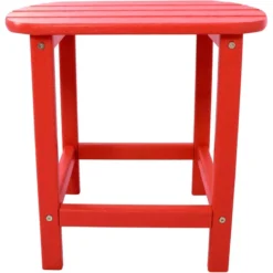 Hanover All-Weather Red Wood Side Table