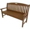 Hanover All-Weather Teak HDPE Avalon Porch Bench 37.5 In. H X 60 In. L X 51.75 In. D