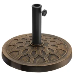 National Outdoor Living Bronze Round Resin Umbrella Base
