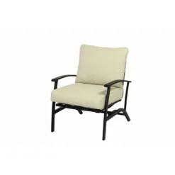 Living Accents Everson Black Aluminum Frame Rocking Chair Tan