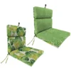 Jordan Manufacturing Green/White French Edge Polyester French Edge Chair Cushion 3.5 In. H X 21 In.