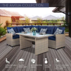Mod Amelia Steel Frame Sectional Navy Blue -Patio Paradise Shop 70584aa8 f99f 465d 8c36 b8e46b24b71c