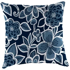 Jordan Manufacturing Navy Blue/White Polyester Throw Pillow 4 In. H X 16 In. W X 16 In. L -Patio Paradise Shop 70b27461 269d 413e 9def af283180ff8f