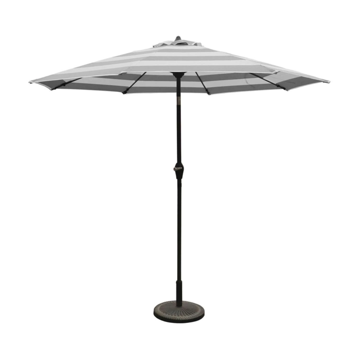Living Accents 9 Ft. Tiltable Gray Stripe Market Umbrella 2 Living Accents 9 Ft. Tiltable Gray Stripe Market Umbrella - Image 2