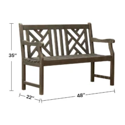 Azen Lidwina Gray Wood Patio Bench 35 In. H X 48 In. L X 22 In. D -Patio Paradise Shop 713f9f44 248c 421b bd42 c0dfc32bf591