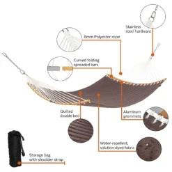 Classic Accessories Ravenna 55 In. W X 81 Ft. L 2 Person Taupe Quilted Hammock 9 Classic Accessories Ravenna 55 In. W X 81 Ft. L 2 Person Taupe Quilted Hammock -Patio Paradise Shop 71937d36 79d1 4ea2 9875 1ad847b0109a