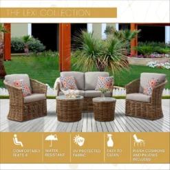 Mod Lexi 5 Pc Brown Conversation Set Gray -Patio Paradise Shop 73ae41f1 94b1 413a 9cc1 905a0616a55d