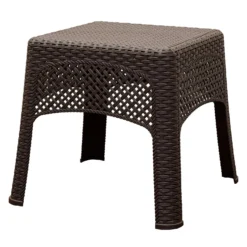 Adams® Adams Earth Brown Square Resin Woven Side Table