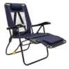 GCI Outdoor Legz Up Lounger Multi-Position Heathered Indigo Beach Folding Lounger