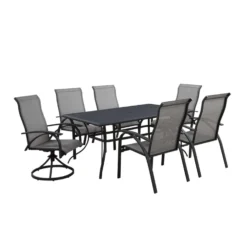 Living Accents Roscoe Black Rectangular Steel Slat Top Dining Table -Patio Paradise Shop 751b3d91 f93c 4efa a807 5807dfe8c603