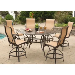 Hanover Manor 7 Pc Bronze Aluminum Transitional High Dining Set -Patio Paradise Shop 76ccbfe5 4904 4b9c 81dc e352edcaa9b2