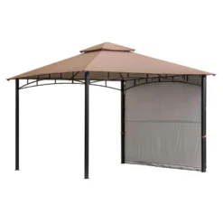 ShelterLogic Redwood Polyester Peak Gazebo 10 Ft. H X 11 Ft. W X 11 Ft. L