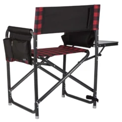 Picnic Time Oniva Black/Red Checkered Director's Folding Chair -Patio Paradise Shop 7a324789 159c 4b72 8325 0cf3718255f7