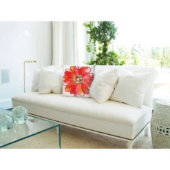 Liora Manne Visions III Orange Daisy Polyester Throw Pillow 20 In. H X 2 In. W X 20 In. L 5 Liora Manne Visions III Orange Daisy Polyester Throw Pillow 20 In. H X 2 In. W X 20 In. L -Patio Paradise Shop 7bd397c3 de83 4a59 b7ec b2a256a88c11