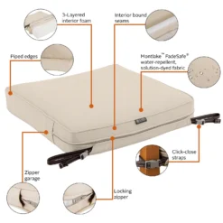 Classic Accessories Montlake Antique Beige Polyester Seat Cushion 3 In. H X 19 In. W X 19 In. L -Patio Paradise Shop 7cb8f594 10f5 47aa b391 66621f2daf77