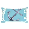 Liora Manne Visions II Aqua Marina Polyester Throw Pillow 12 In. H X 2 In. W X 20 In. L