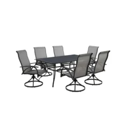 Living Accents Roscoe Black Rectangular Steel Slat Top Dining Table -Patio Paradise Shop 7d390fa6 feb9 4540 baa8 4dc426704a61