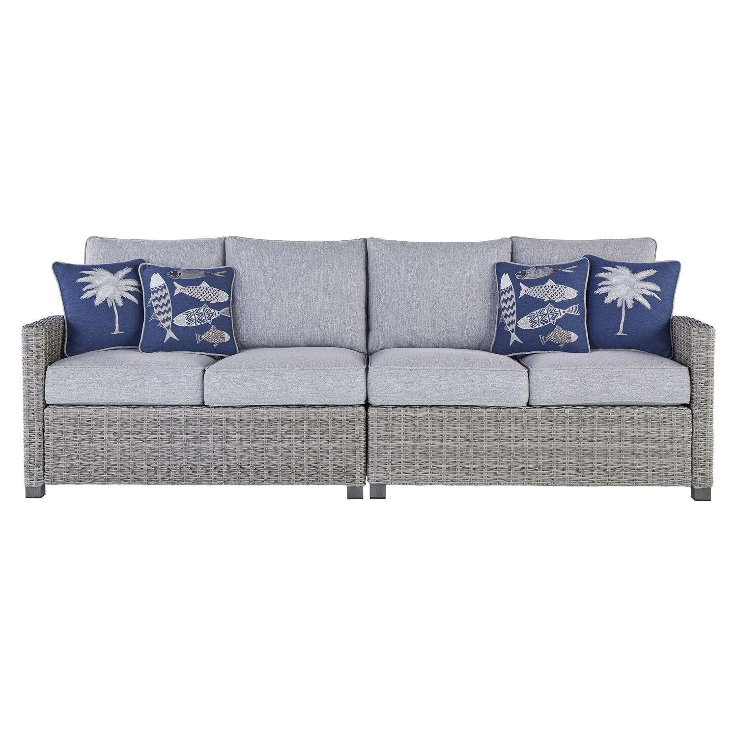 Signature Design By Ashley Naples Beach Gray Aluminum Frame Loveseat Blue 1 Signature Design By Ashley Naples Beach Gray Aluminum Frame Loveseat Blue