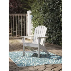 Signature Design By Ashley Sundown Treasure White HDPE Frame Adirondack Armchair