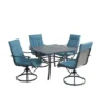 Living Accents Eastport 5 Pc Gray Steel Dining Set Teal