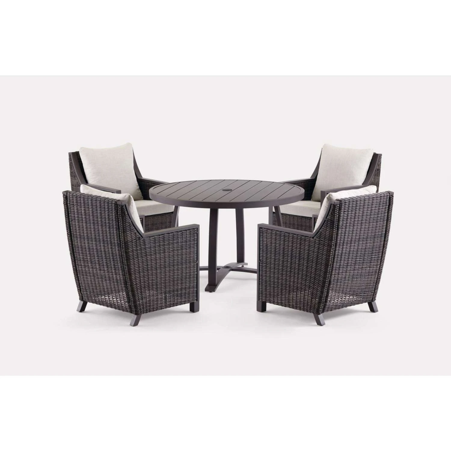 Living Accents Fullerton 5 Pc Brown Aluminum Wicker Dining Set Tan 2 Living Accents Fullerton 5 Pc Brown Aluminum Wicker Dining Set Tan - Image 2
