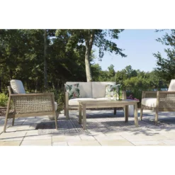 Signature Design By Ashley Barn Cove 4 Pc Brown Resin Conversation Set Tan -Patio Paradise Shop 813373ff 4ee3 487e 8930 847d23976883