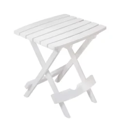 Adams® Adams Quik-Fold White Rectangular Resin Folding Side Table