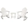 Hanover Adirondack 3 Pc White Plastic Patio Set