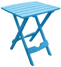 Adams® Adams Quik-Fold Pool Blue Rectangular Resin Folding Side Table