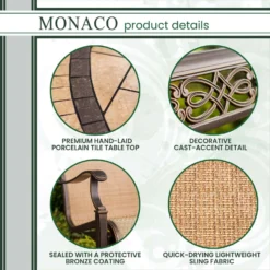 Hanover Monaco 5 Pc Brown Aluminum Dining Set -Patio Paradise Shop 88023c20 db00 49cf a5f9 5dba38e82bbd