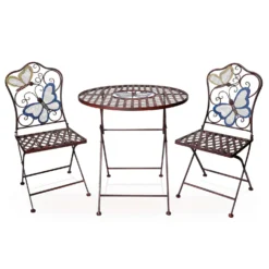 Alpine 3 Pc Brown Iron Bistro Set