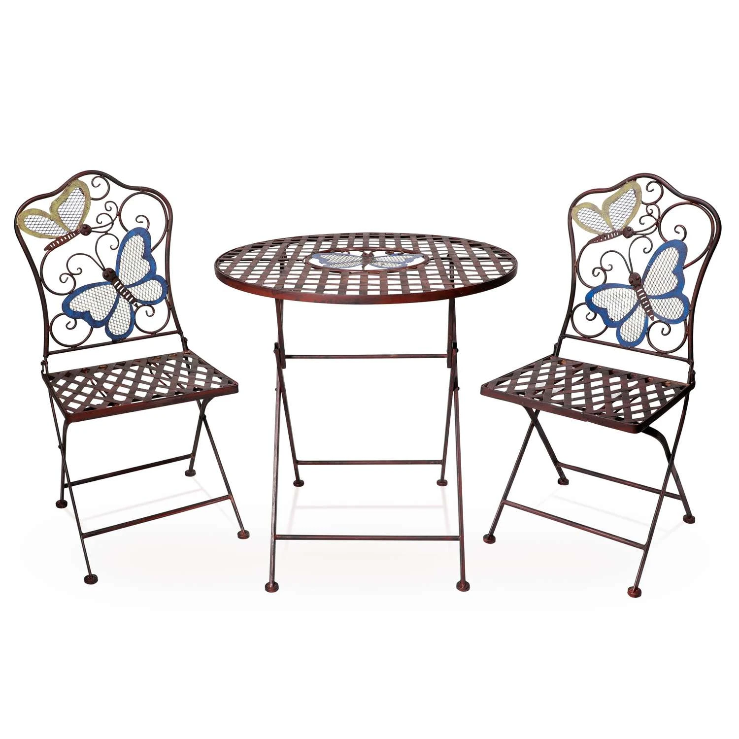 Alpine 3 Pc Brown Iron Bistro Set 1 Alpine 3 Pc Brown Iron Bistro Set