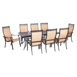Hanover Manor 9 Pc Bronze Aluminum Dining Set