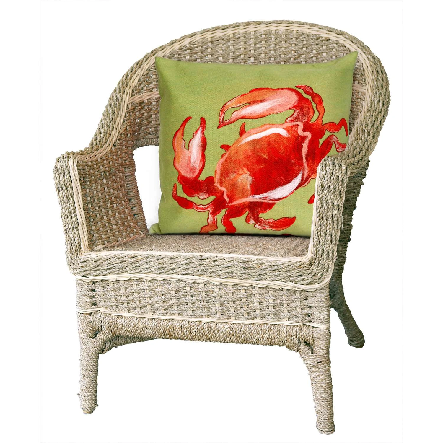 Liora Manne Visions I Red Crab Polyester Throw Pillow 20 In. H X 2 In. W X 20 In. L 2 Liora Manne Visions I Red Crab Polyester Throw Pillow 20 In. H X 2 In. W X 20 In. L - Image 2