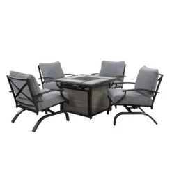 Living Accents Canzo 5 Pc Black Fire Pit Set Gray