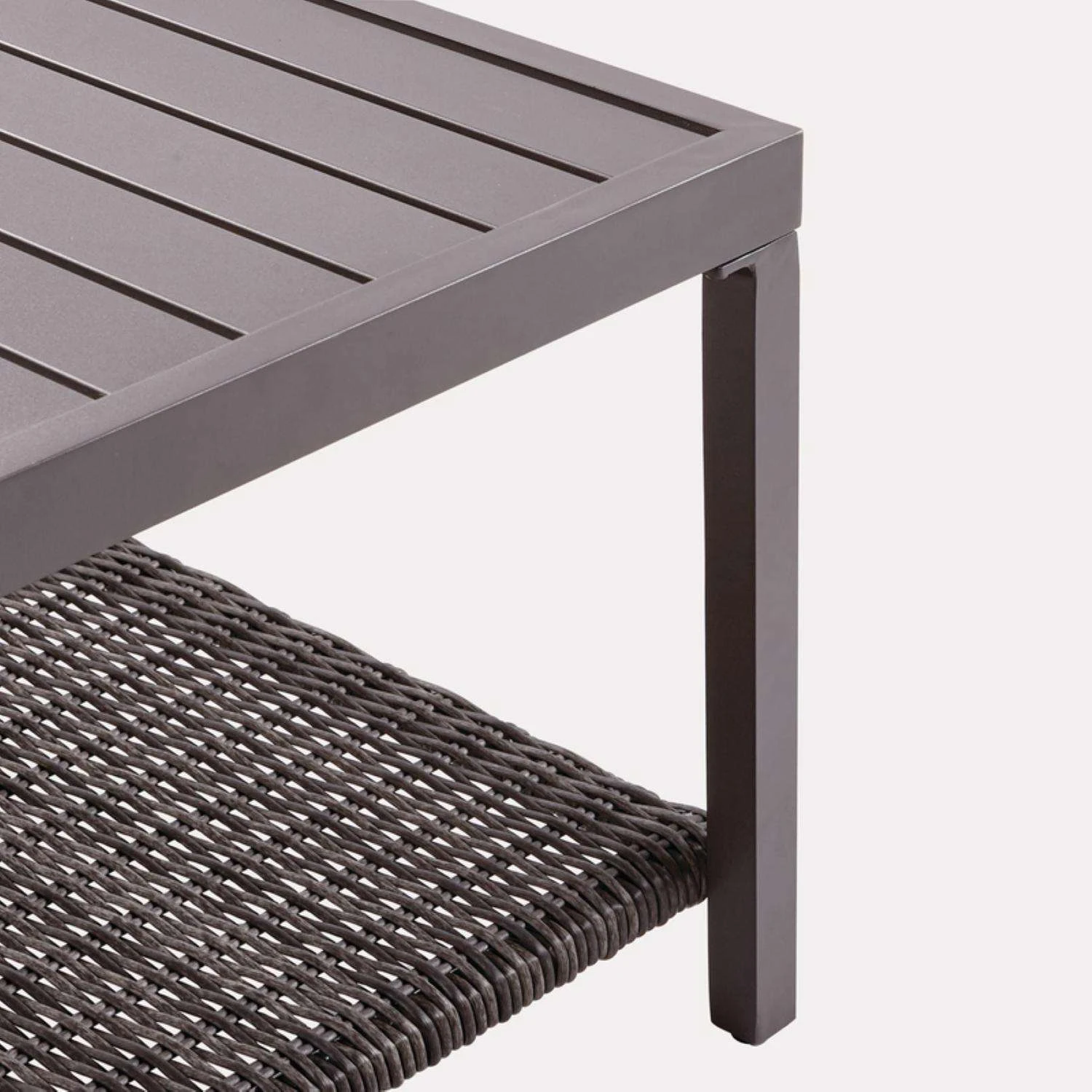 Living Accents Davenport Brown Aluminum Frame Conversation Chair Set Blue 5 Living Accents Davenport Brown Aluminum Frame Conversation Chair Set Blue - Image 5