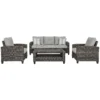 Signature Design By Ashley Cloverbrooke 4 Pc Gray Aluminum Wicker Conversation Set Gray
