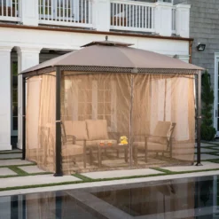 Hanover Aster Gazebo 9.7 Ft. H X 11.8 Ft. W X 9.8 Ft. L -Patio Paradise Shop 8d16906b 26a7 4508 bcf4 f472f0d31765