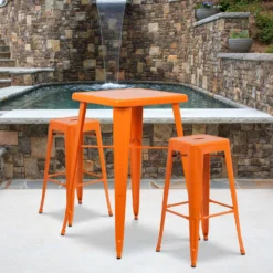 Flash Furniture 1 Pc Orange Galvanized Steel Industrial Bar Stool -Patio Paradise Shop 8d3273c1 5c0e 42cc 9bfa de1974718fca