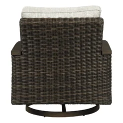 Signature Design By Ashley Paradise Trail Brown Aluminum Frame Swivel Lounge Chair Brown -Patio Paradise Shop 8d45a242 9651 4382 9650 f69078fd776b