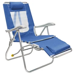GCI Outdoor Legz Up Lounger Multi-Position Blue Beach Folding Lounger