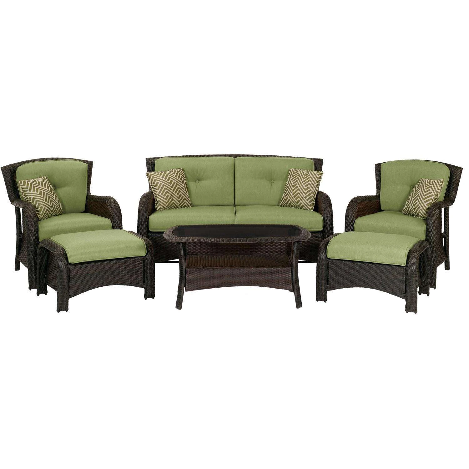 Hanover Corolla 6 Pc Brown Steel Traditional Deep Seating Set Cilantro Green 1 Hanover Corolla 6 Pc Brown Steel Traditional Deep Seating Set Cilantro Green