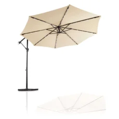 Living Accents 10 Ft. Tiltable Tan Offset Umbrella -Patio Paradise Shop 91d07cd3 72da 4986 80ec 0b62881dc620