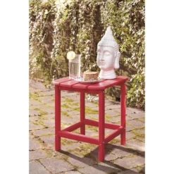 Signature Design By Ashley Sundown Treasure Red Rectangular Plastic Contemporary End Table -Patio Paradise Shop 9256a6c9 63a3 4e9e b283 6c7401a63037