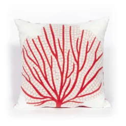 Liora Manne Visions III Coral Coral Fan Polyester Throw Pillow 20 In. H X 2 In. W X 20 In. L