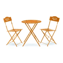 Alpine 3 Pc Orange Steel Bistro Set