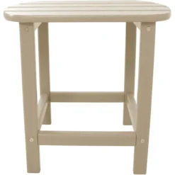 Hanover All-Weather Tan Wood Side Table